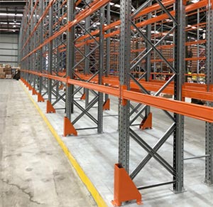 Racking installed on concrete plinth